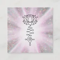 *~* Sparkle Rays Healing Reiki Energy Lotus Square Business Card