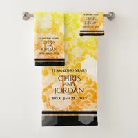 Elegant 13th Citrine Wedding Anniversary Bath Towel Set