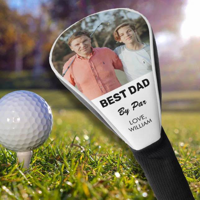 Custom Photo and Text Personalized Best Dad By Par Golf Head Cover