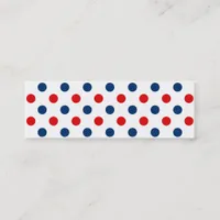 Red White and Blue Polka Dots Mini Business Card