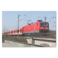 Red German Train Tissue Paper