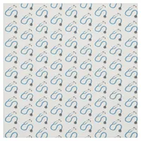 Doctor's Stethoscope Pattern on White Fabric