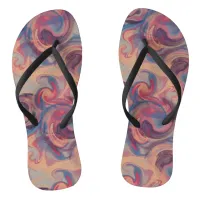 Khaki and Colorful Swirls Flip Flops