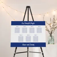 Dark Blue 7 Table Seating Chart Foam Board