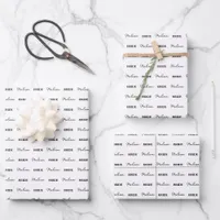 Personalized Name Elegant Bride To Be White Wrapping Paper Sheets