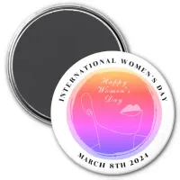 International Women's Day 8th March 2024 Colorful Magnet
