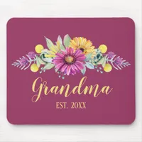 New Grandma Elegant Desert Flowers Floral Mouse Pad