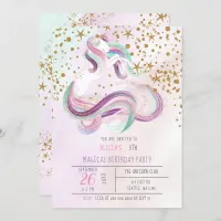 Sparkling Magical Unicorn Birthday Invitations