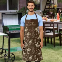 Western Cowboy Personalized Dark Brown Apron