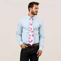 Large Pink Leopard Print Neck Tie