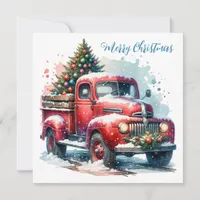 Old-Fashioned Christmas Vintage Red Truck Note Card