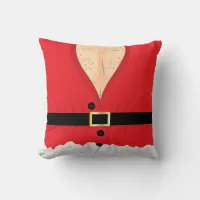 Santa Hairy Chest Funny Throw Pillow