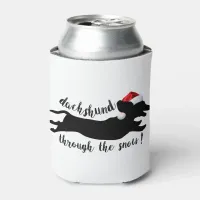 Dachshund through the snow Christmas Holidays Can Cooler