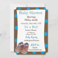 Teddy Bear Baby Shoes Baby Shower Invitations