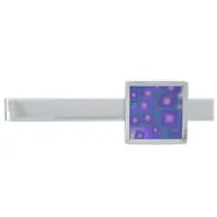 Geometric Harmony in Blues and Purples Silver Finish Tie Bar