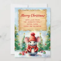 Cute Christmas Mouse Holiday Card