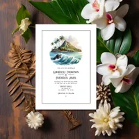 Watercolor Hawaii Destination Wedding Invitation