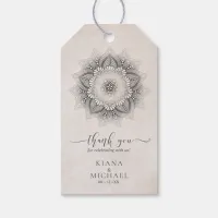 Mandala Lace Wedding Neutrals ID478 Gift Tags