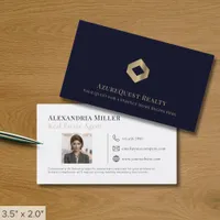 Elegant Real Estate Agent Photo Business Card