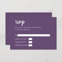 Purple Simple Calligraphy Modern RSVP