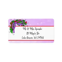 Purple Pine Cone Christmas Holidays Label