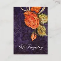 Rustic Chic Purple Vintage Rose Wedding Business Card