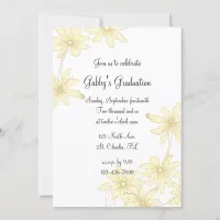 Yellow Daisies Graduation Party Invitations