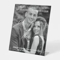 Happy Couple Wedding Guest Book Tabletop Sign