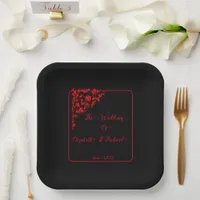 Dark Gothic Wedding  Paper Plates