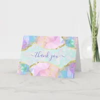 Opal Gemstone Pastel Iridescent Thank You Card