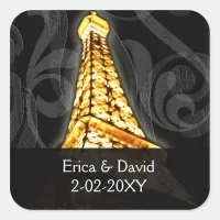 gold Eiffel Tower French wedding Seals