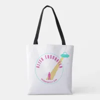 Alien Encounter Funny Neon Pink & Blue Beach Tote