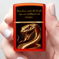 Golden serpent: 2025 wealth symbol zippo lighter