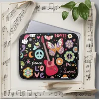 Boho Chic Music Doodles  Laptop Sleeve