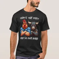 Not Amused Rooster and Ox Folded Arms Stare T-Shirt