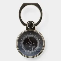 Dark Zodiac Astrology: Virgo Black & Silver Phone Ring Stand