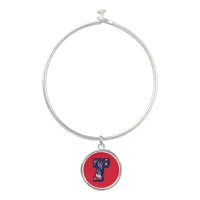 American Flag Letter "T" Bangle Bracelet & Charm