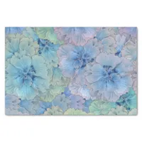 Blue carnations in vintage style tissue paper