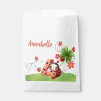 Ladybug / Watercolor 4th Birthday Favor Bag