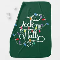 deck the halls holiday lights Christmas Swaddle Blanket