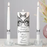 Venetia Carnivale Masque Victorian Ornate Flourish Unity Candle Set