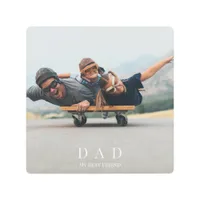 Dad Photo Family Minimalist Custom Metal Print