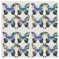 Aqua, Pink, and Yellow -  Elegant Butterflies Fabric