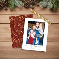 BUDGET Red Gold Simple Merry Christmas Photo