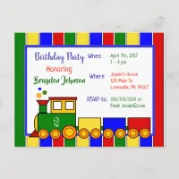 Choo Choo Train Birthday Invitation