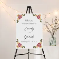 Elegant Wildflowers Garden Wedding Welcome Sign