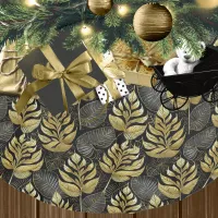 Black Gold Christmas Pattern#29 ID1009 Brushed Polyester Tree Skirt