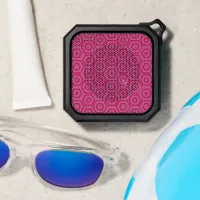Modern Pink Nested Hexagons Pattern Bluetooth Speaker