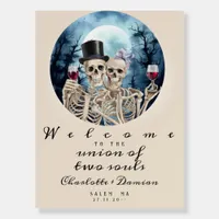 Hallowen Gothic Skull Tarot Lovers Wedding Welcome Foam Board