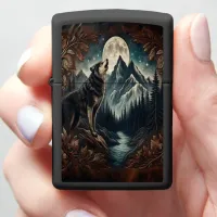 Wolf's Moonlight Serenade Zippo Lighter